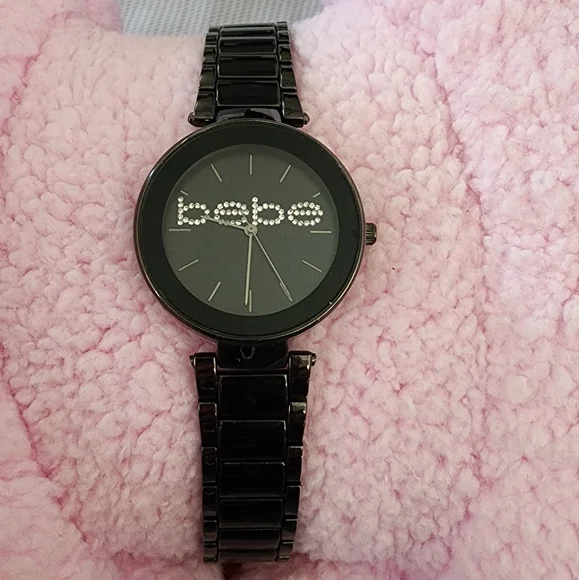 Elegant Black Watch with Crystal Accents Amazon.com: Jessica Simpson Diamond Collection Women main image 2